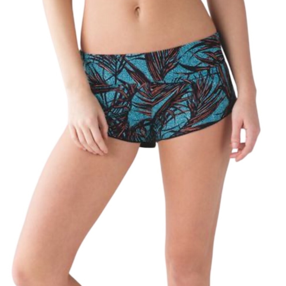 Lululemon Surf Short II Palm Lace Tofino Teal Grapefruit Size 4